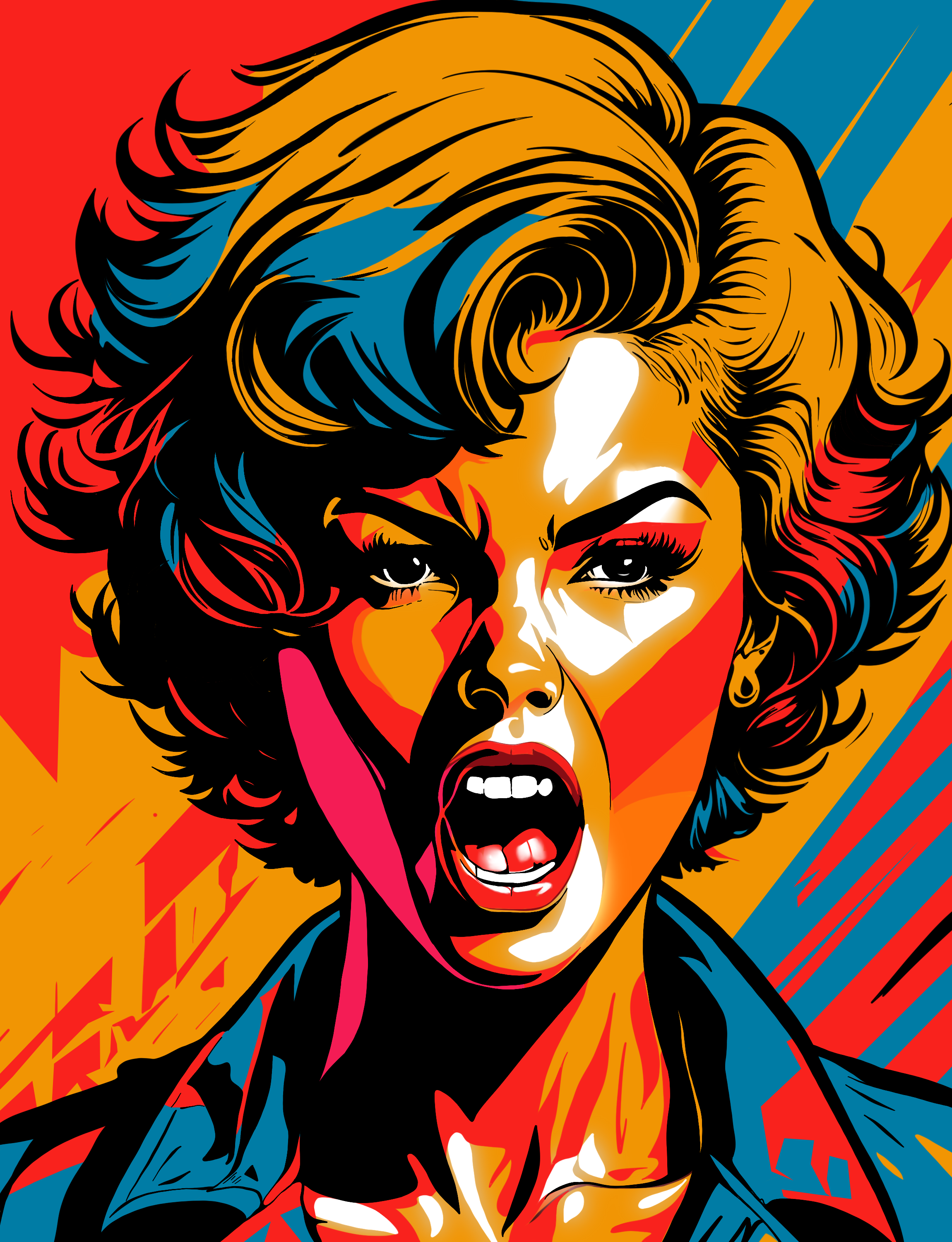 Color blocking digital art